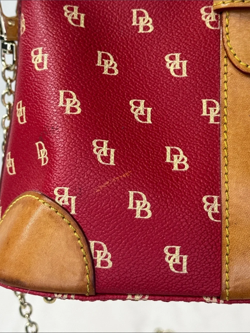 Dooney & Bourke Red Monogram Domed Satchel‎ Bag